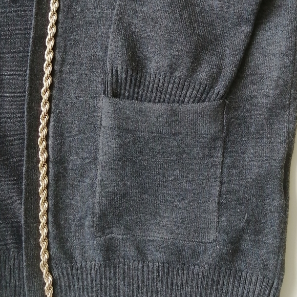 Hermes styled gold chain grey cardigans sweater - Picture 8 of 16